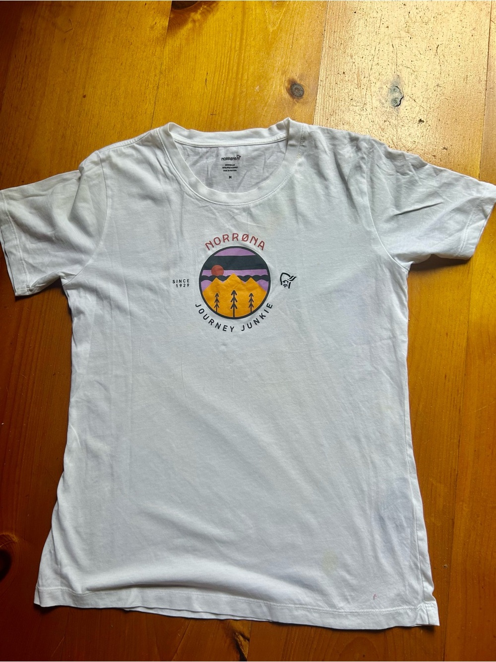 Norrøna ( Norway Designed ) White Graphic "Journey Junkie 🏔️ " Tee